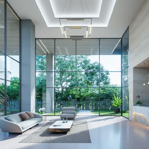 double height grand lobby